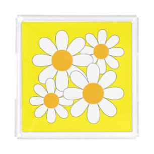 Bright and Bold Daisy Acrylic Tray