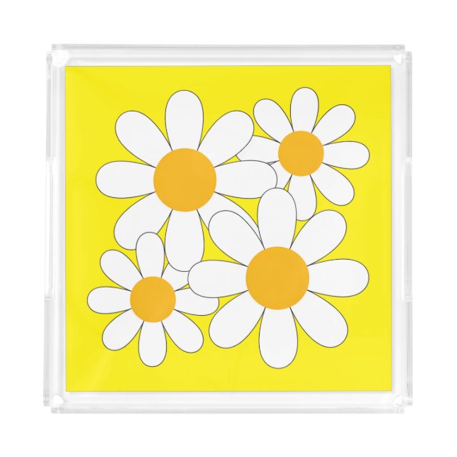 Bright and Bold Daisy Acrylic Tray (Front)