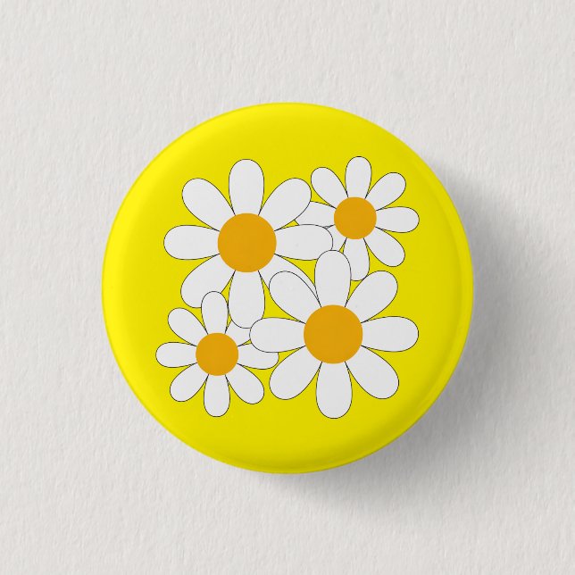 Bright and Bold Daisy Button (Front)