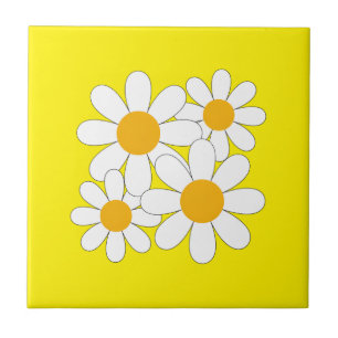 Bright and Bold Daisy Ceramic Tile
