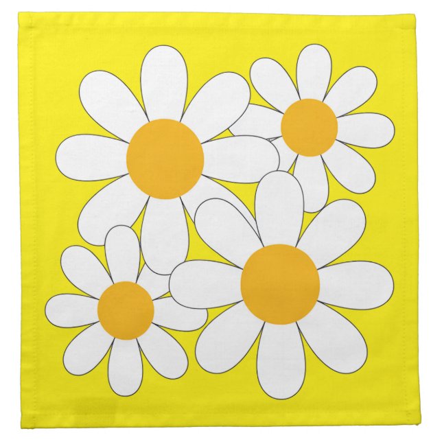 Bright and Bold Daisy Cloth Napkin (Front)