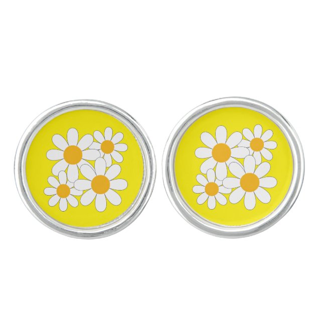 Bright and Bold Daisy Cufflinks (Front)