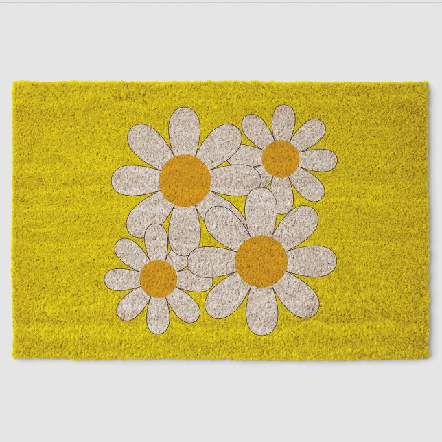 Bright and Bold Daisy Fiber Doormat (Front)