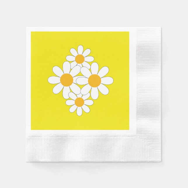 Bright and Bold Daisy Napkins (Front)