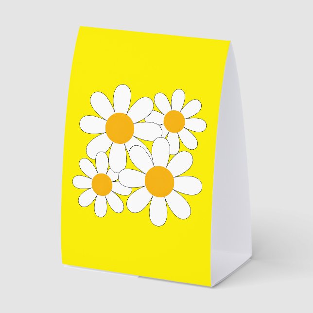 Bright and Bold Daisy Paper Table Tent (Front)