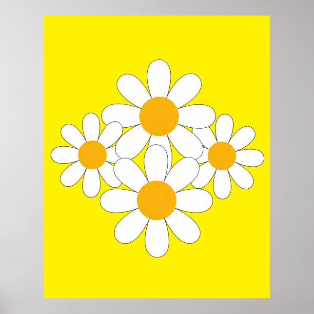 Bright and Bold Daisy Poster (Front)