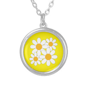 Bright and Bold Daisy Silver Plated Necklace
