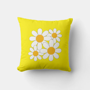 Bright and Bold Daisy Throw Pillow