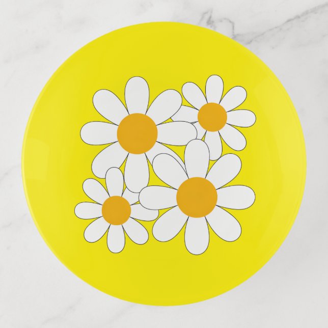 Bright and Bold Daisy Trinket Tray (Front)