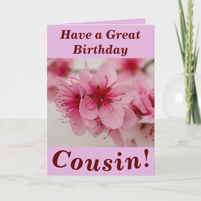 Bright and Bold Floral Birthday Card for Cousin (Front)
