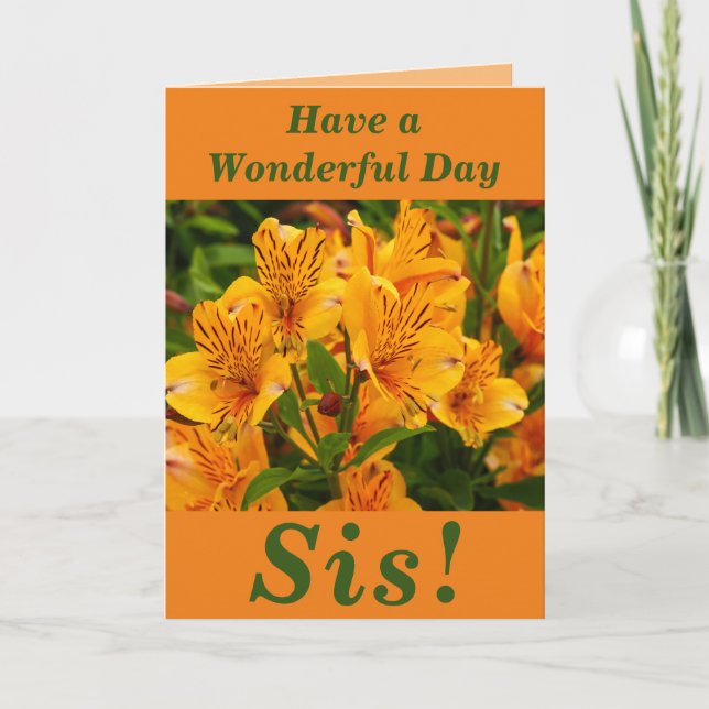 Bright and Bold Floral Birthday Card for Sis (Front)