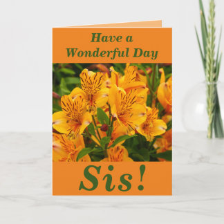 Bright and Bold Floral Birthday Card for Sis