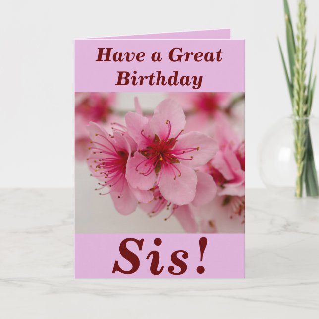 Bright and Bold Floral Birthday Card for Sis (Front)