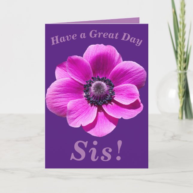 Bright and Bold Floral Birthday Card for Sister (Front)