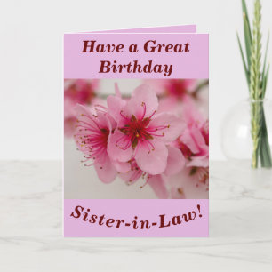 Bright and Bold Floral Birthday Card Sister-in-Law