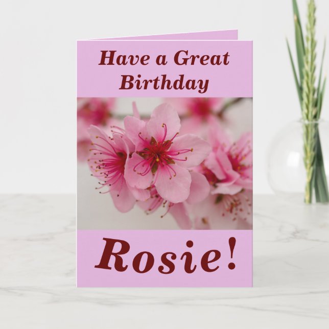 Bright and Bold Floral Personalized Birthday Card (Front)
