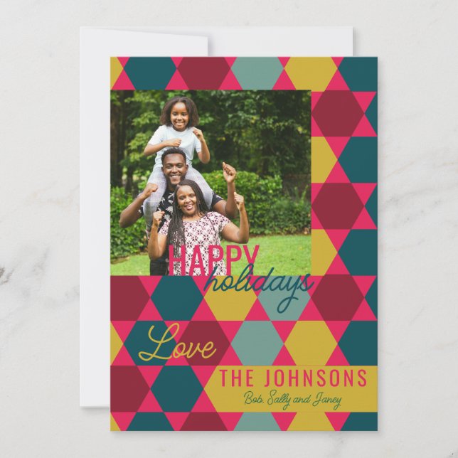 Bright and Bold Hexagon Geometric Pattern Card (Front)