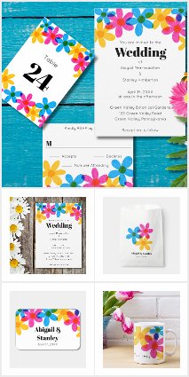 Bright and Bold Hippie Flowers Spring Wedding