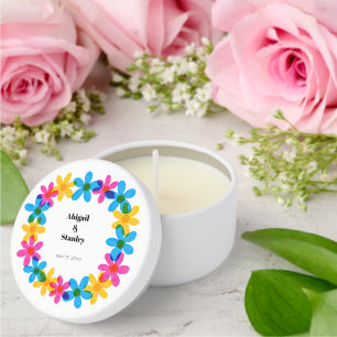 Bright and Bold Hippie Flowers Spring Wedding Mini Candle Favors