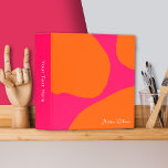 Bright and Bold Hot Pink and Orange Abstract 3 Ring Binder<br><div class="desc">This bright and bold hot pink and orange abstract 3-ring binder with your name in a handwritten calligraphy font expresses your warm congenial style and is a perfect choice for so many professions. Whether you are self-employed, work in a boutique or salon, day care center, school office, or in a...</div>