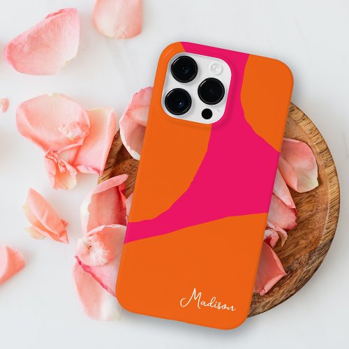 Bright and Bold Hot Pink and Orange Abstract Case_Mate iPhone 14 Pro Max Case