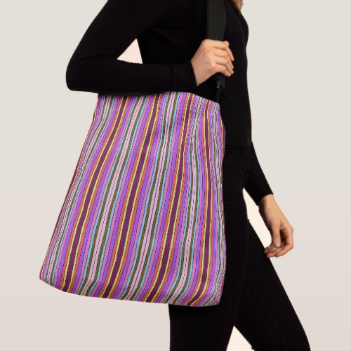 Bright and Bold Retro Stripes Multi Color  Crossbody Bag