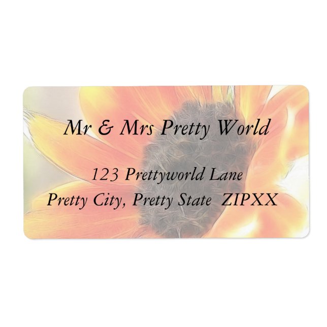 Bright and bold sunflower label (Front)