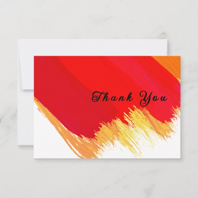 bright and Bold Thank You Card with Red and Yellow (Front)