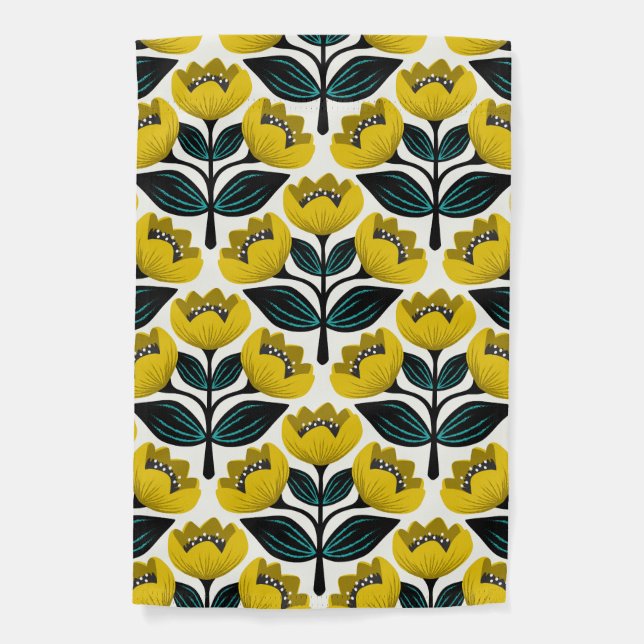 Bright and bold yellow tulips garden flag (Front)