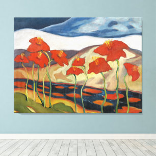 Bright and Cheerful, Landscape with Flowers, Canvas Print