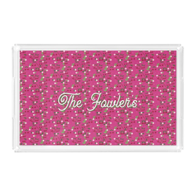 Bright and Cheery Cherry Acrylic Tray (Front)