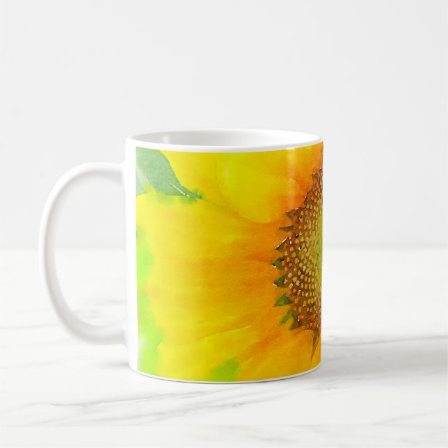 Bright and Cheery Yellow Sunflower Coffee Mug (Left)