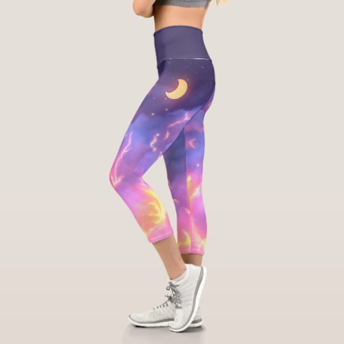 Bright and Cloudy Yoga Capris