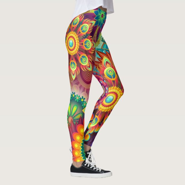 Bright and Colorful Abstract Leggings (Right)