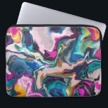 Bright and Colorful Abstract Marbling Laptop Sleeve<br><div class="desc">digital painting by becky nimoy 2019;  customize with your own text or photo</div>