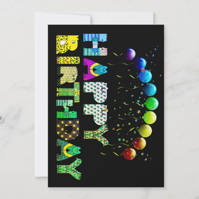 Bright and colorful Birthday  Invitation (Front)