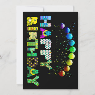 Bright and colorful Birthday  Invitation