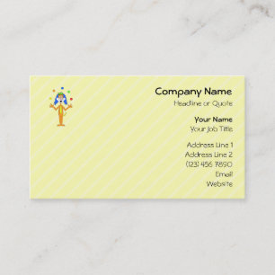 Bright and Colorful Cartoon Dog Juggling. Business Card