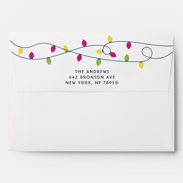Bright and Colorful Christmas Lights Envelope (Back (Top Flap))