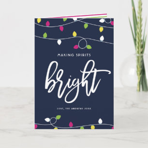 Bright and Colorful Christmas Lights Holiday Card