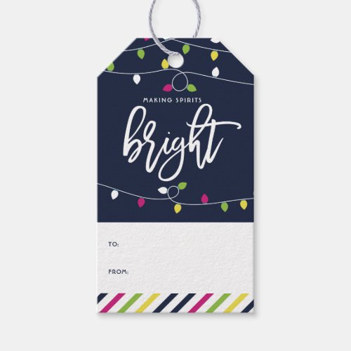 Bright and Colorful Christmas Lights Holiday Gift Tags