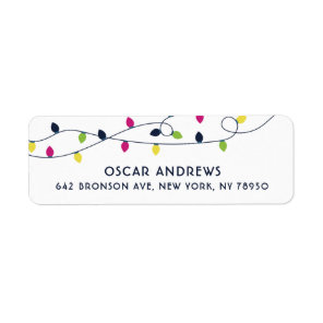 Bright and Colorful Christmas Lights Holiday II Label