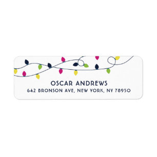 Bright and Colorful Christmas Lights Holiday II Label