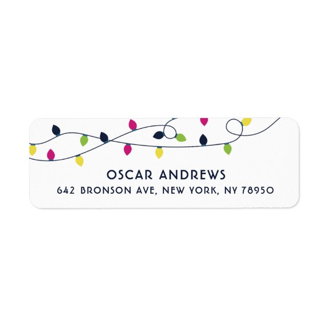 Bright and Colorful Christmas Lights Holiday II Label (Front)