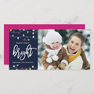 Bright and Colorful Christmas Lights Photo Holiday Card