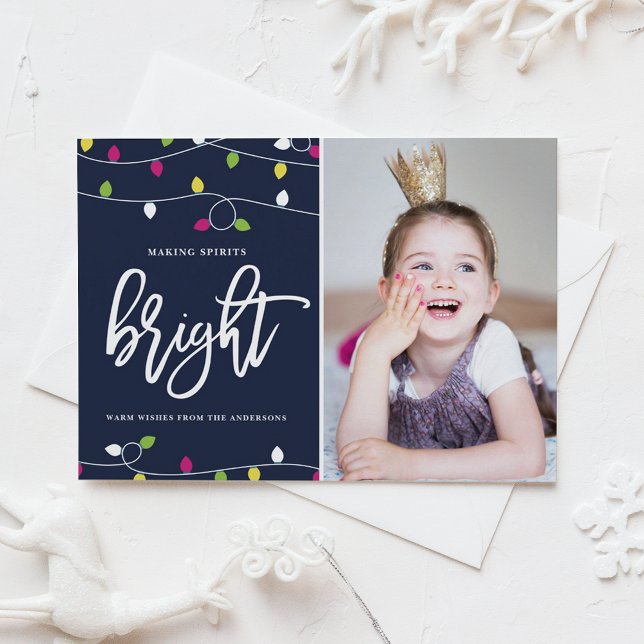 Bright and Colorful Christmas Lights Photo Holiday Card (Creator Uploaded)