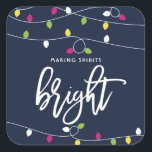 Bright and Colorful Christmas Lights Sticker<br><div class="desc">Fun and festive holiday sticker featuring pink,  yellow,  white and green Christmas lights and stripes patterns. This is a part of the holiday collection "Bright and Colourful Christmas Lights". Matching items are available.</div>