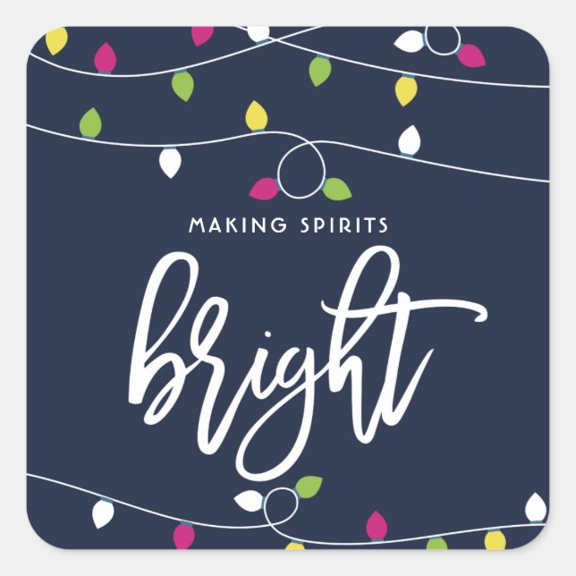 Bright and Colorful Christmas Lights Sticker (Front)