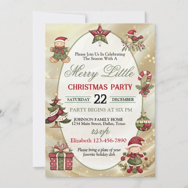 Bright and Colorful Christmas Party Invitation (Front)
