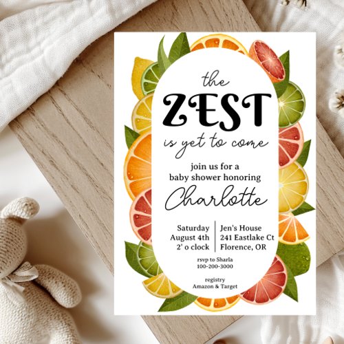 Bright and Colorful Citrus Baby Shower Invitation